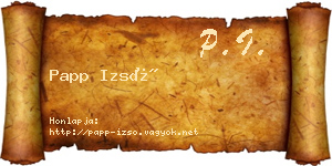 Papp Izsó névjegykártya